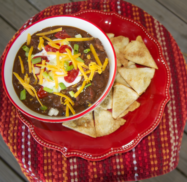 Chipotle Chicken Chili made with Bush’s Hummus Made Easy